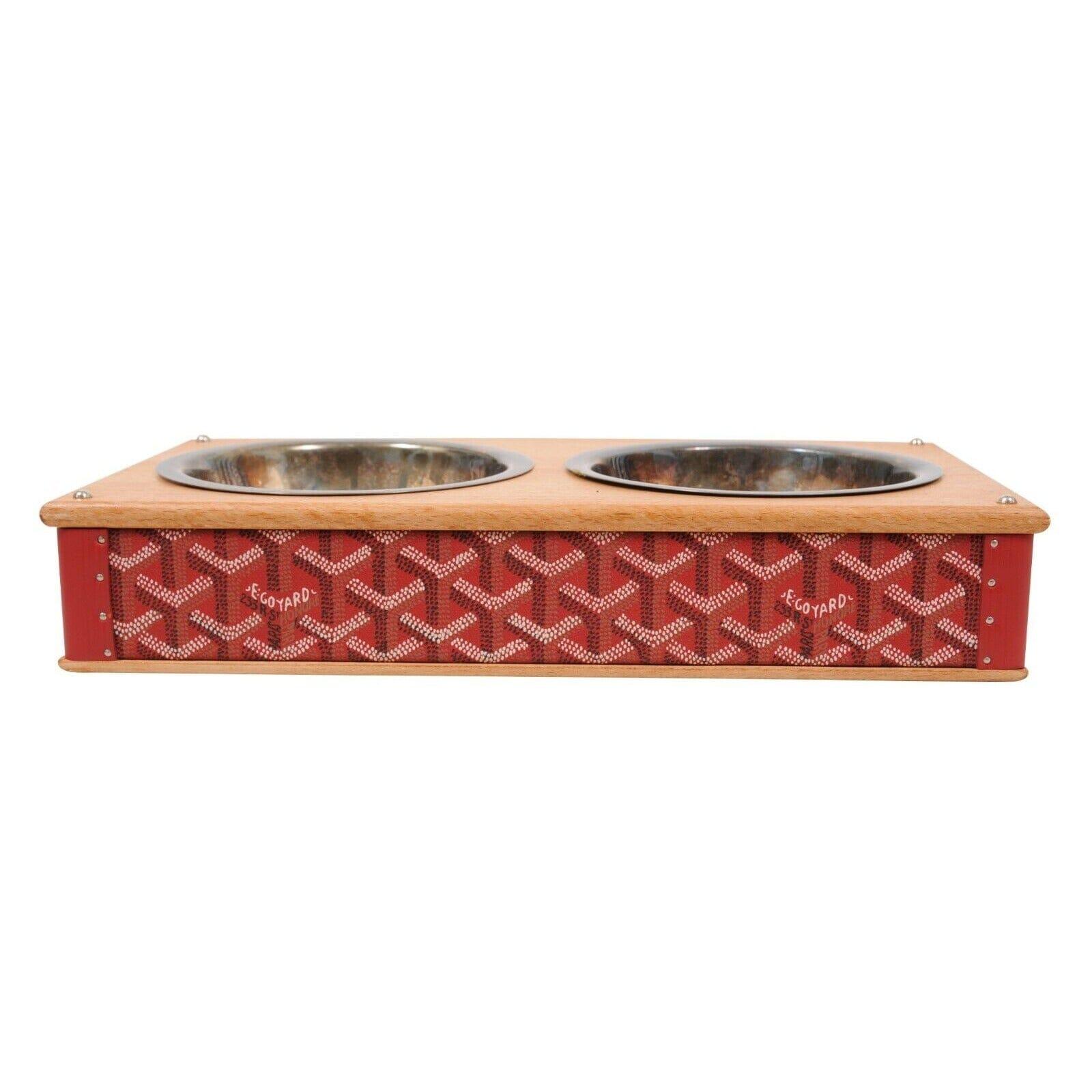 - Goyardine Canvas & Clamency Cowhide

- LONG LONG DISCONTINUED BY GOYARD  ( RETAIL $8985 )

- Beautiful hand painted exterior, GOYARD NO LONGER DOES THIS 

- Made of Palladium, Beechwood, Leather trim

- Two Goyard engraved bowls

- Made in