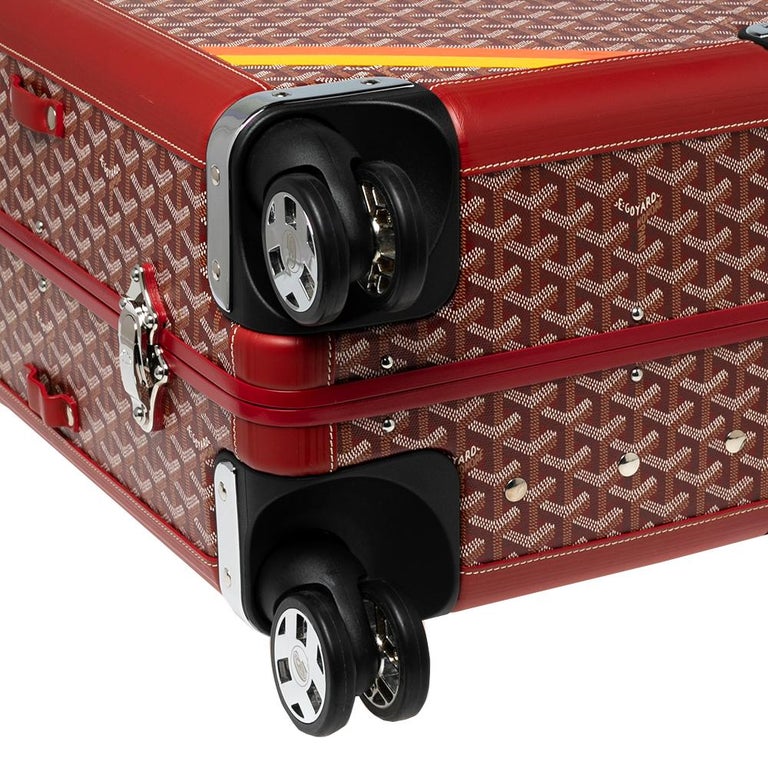 Goyard Red Goyardine Canvas and Leather Bourget PM Trolley at 1stDibs