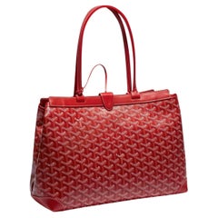 GOYARD Din canvas x Cervon calfskin Buzon Shoulder Bag trunk Brown black main image 0