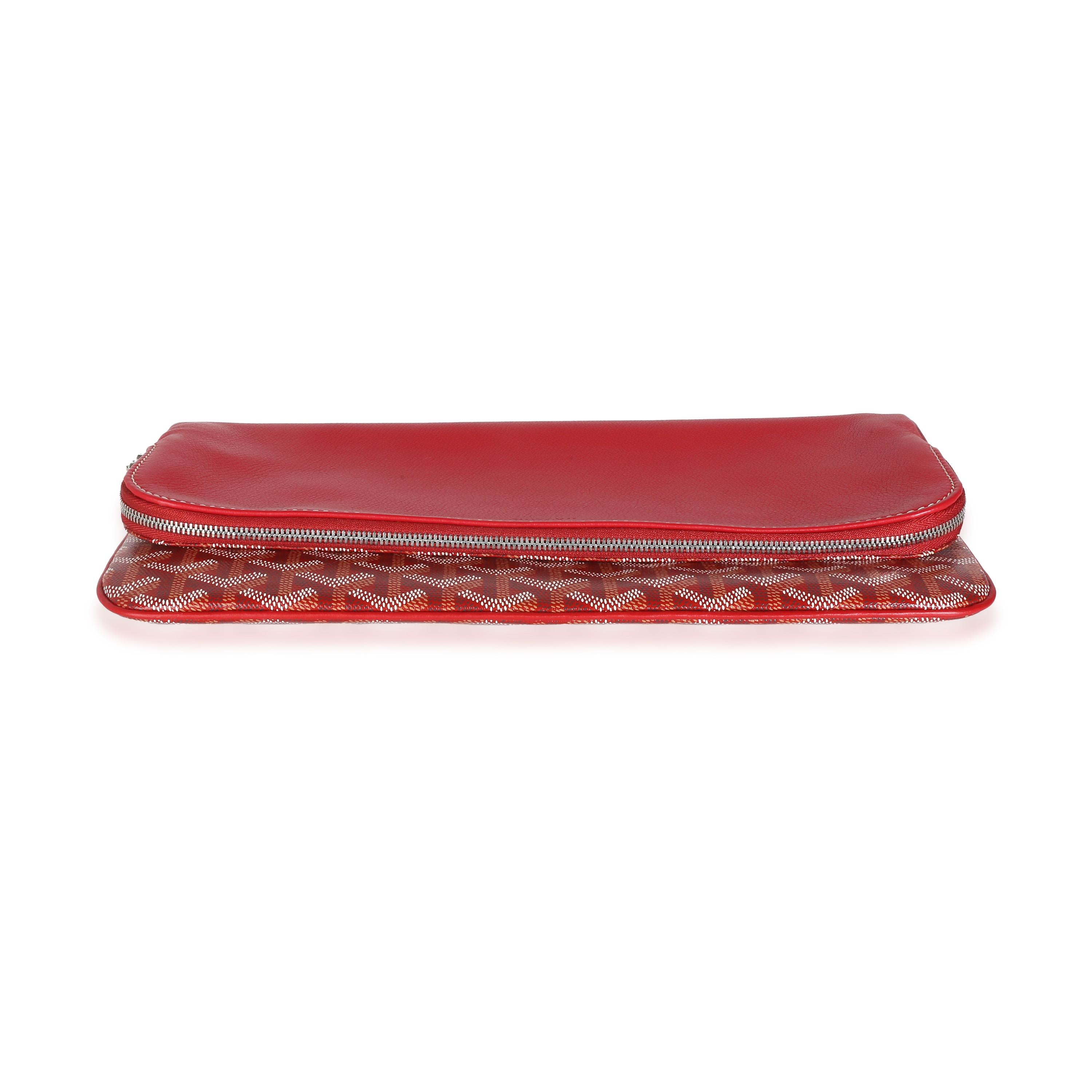Goyard Red Goyardine Canvas Sainte Marie Clutch For Sale 3