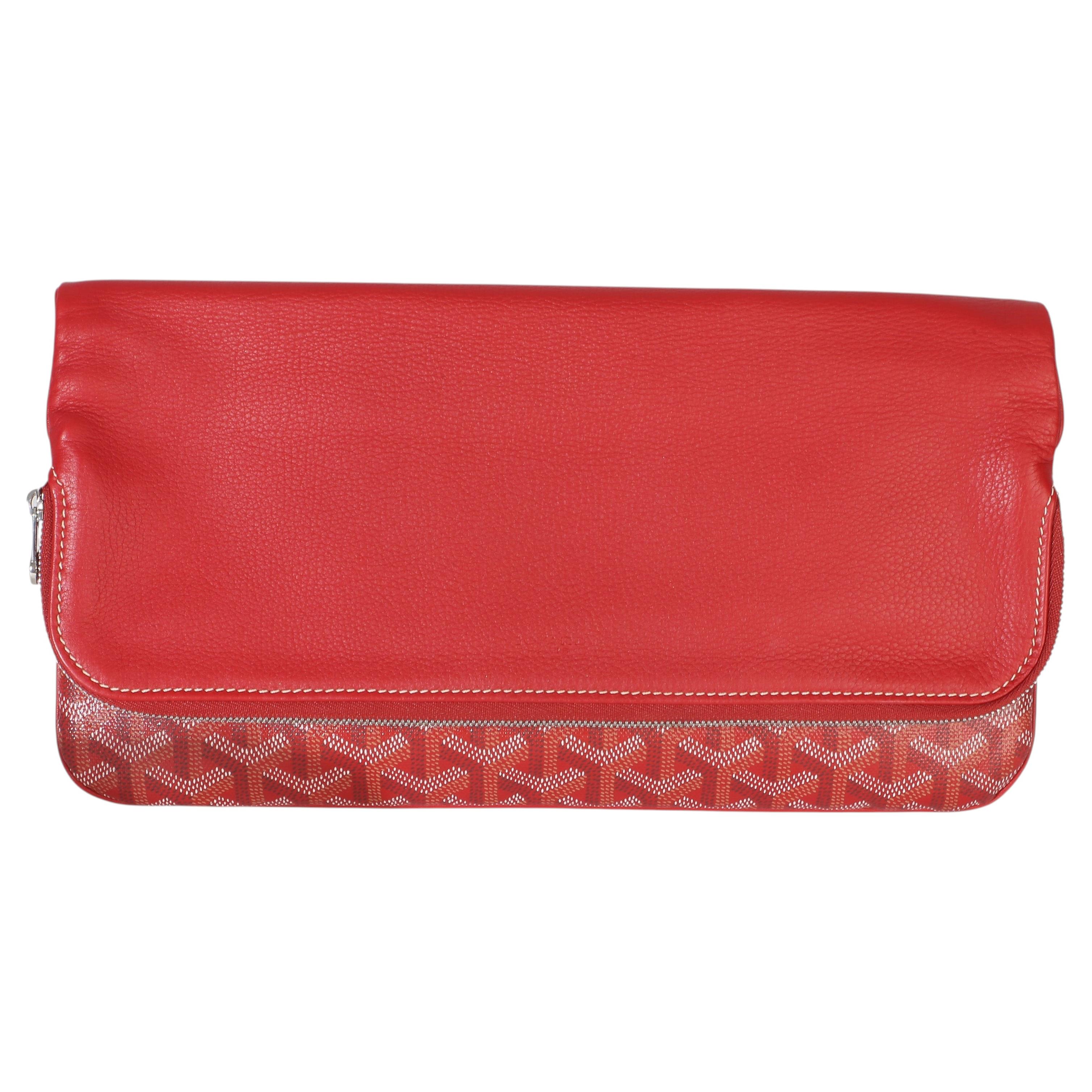 Goyard Red Goyardine Canvas Sainte Marie Clutch For Sale
