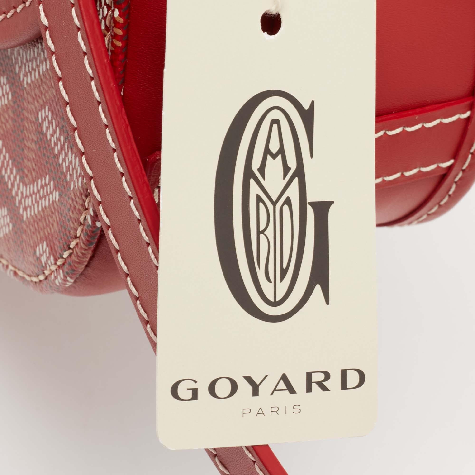 Goyard Red Goyardine Coated Canvas and Leather Belvedere II PM Bag 2