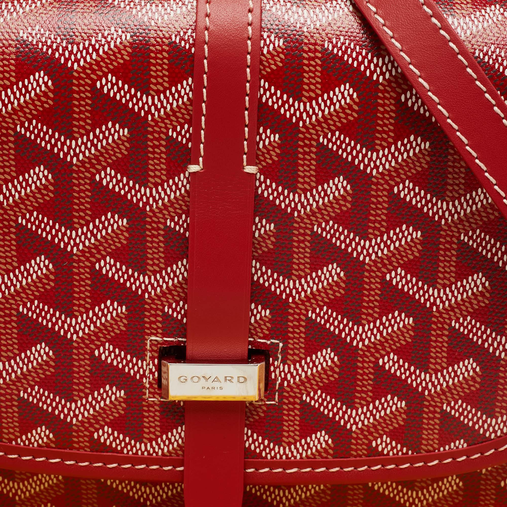 Goyard Red Goyardine Coated Canvas and Leather Belvedere II PM Bag 3