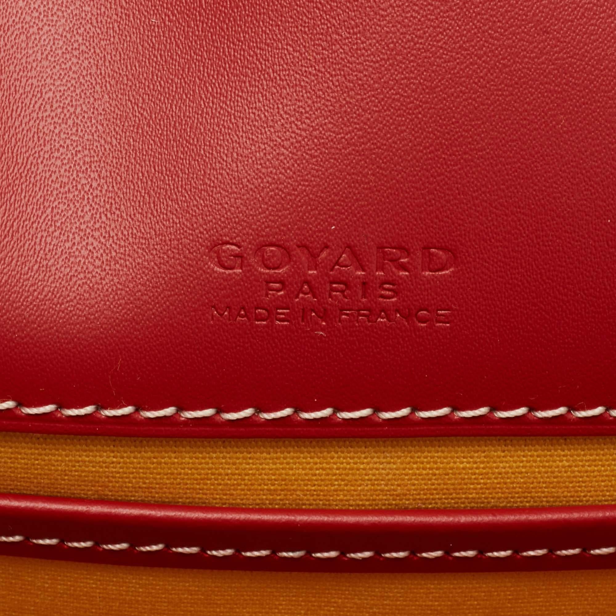 Goyard Red Goyardine Coated Canvas and Leather Belvedere II PM Bag In New Condition In Dubai, Al Qouz 2