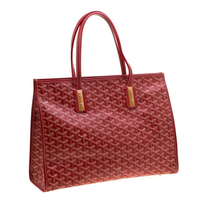 Goyard Red Goyardine Coated Canvas and Leather Marquises Tote For Sale at  1stDibs | goyardine marquises tote