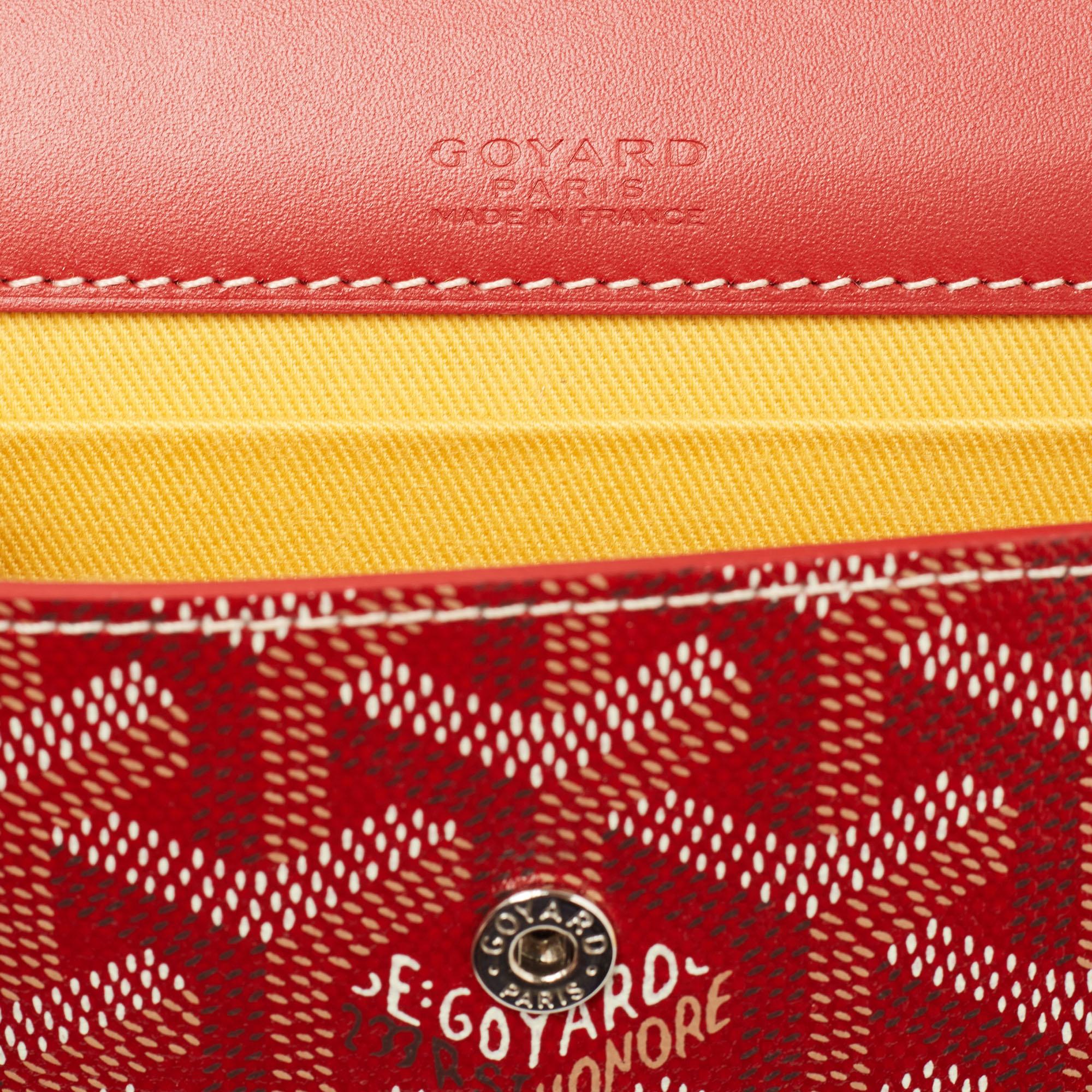 Goyard Red Goyardine Coated Canvas and Leather Mini Monte Carlo Phone Case 9