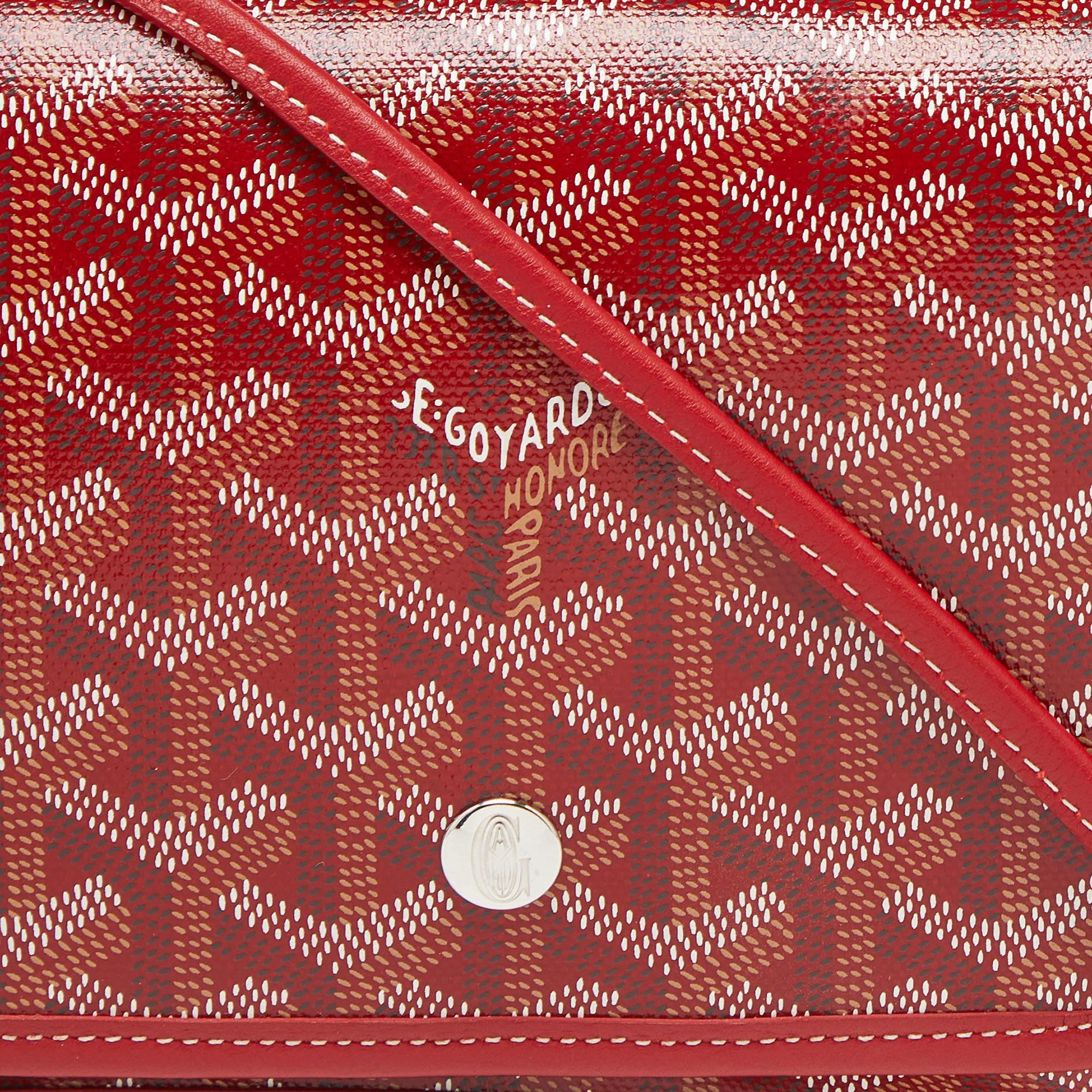 Goyard Red Goyardine Coated Canvas and Leather Plumet Crossbody Bag 1