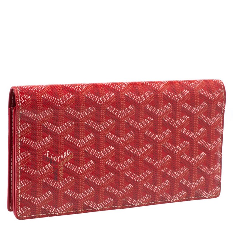 Goyard Red Goyardine Coated Canvas and Leather Richelieu Wallet at 1stDibs