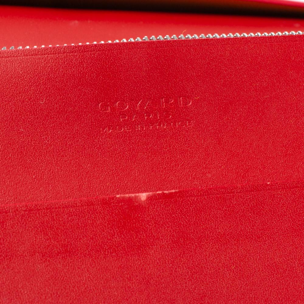 Goyard Red Goyardine Coated Canvas and Leather Richelieu Wallet In Good Condition In Dubai, Al Qouz 2