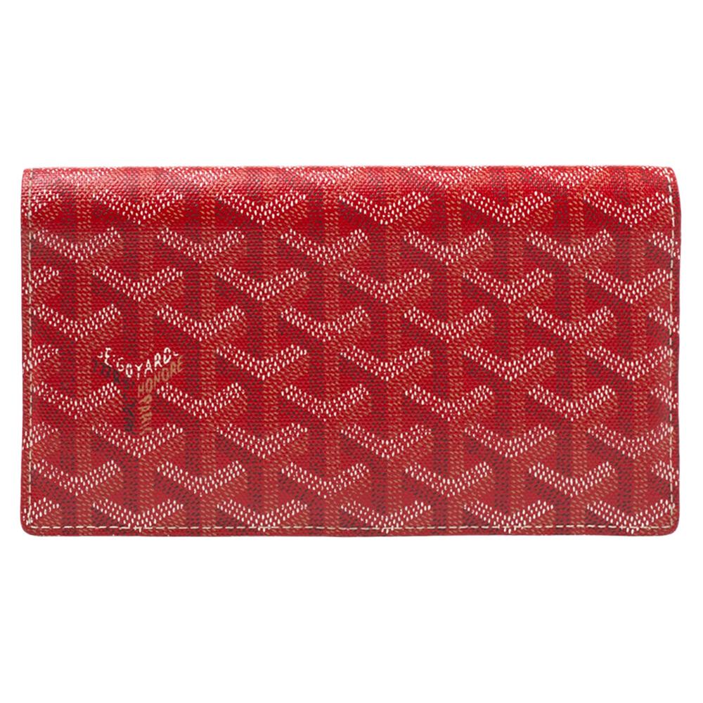 Goyard Red Goyardine Coated Canvas and Leather Richelieu Wallet