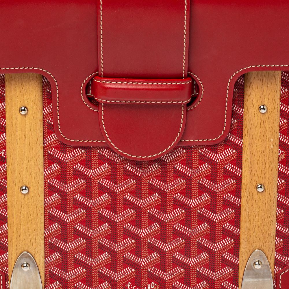 Goyard Red Goyardine Coated Canvas and Leather Saigon Top Handle Bag 4