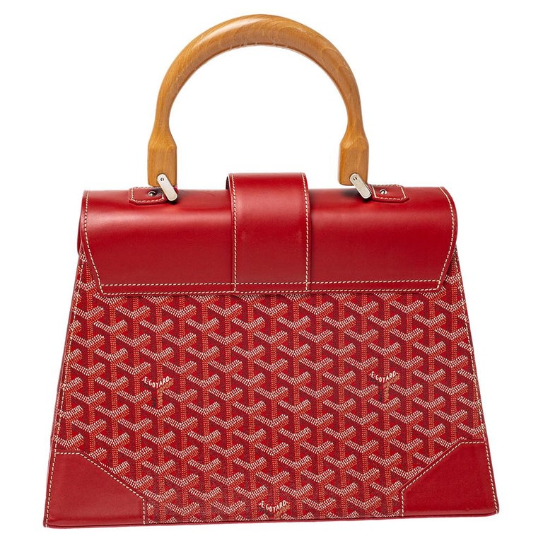 Goyard Red Goyardine Coated Canvas and Leather Saigon Top Handle