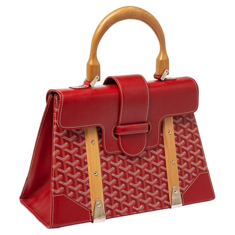 Goyard Red Goyardine Coated Canvas and Leather Saigon Top Handle Bag at 1stDibs goyard saigon