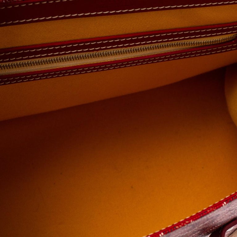 Goyard Red Goyardine Coated Canvas and Leather Saigon Top Handle Bag at