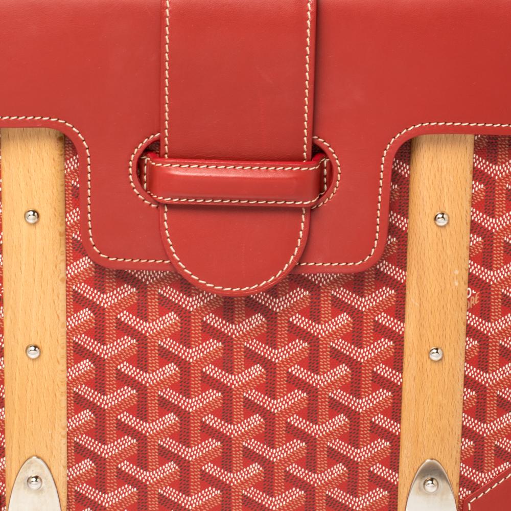 Goyard Red Goyardine Coated Canvas and Leather Saigon Top Handle Bag 2