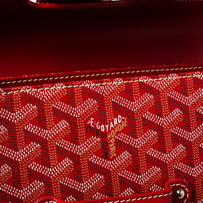 Goyard Red Goyardine Coated Canvas and Leather Saigon Top Handle Bag at