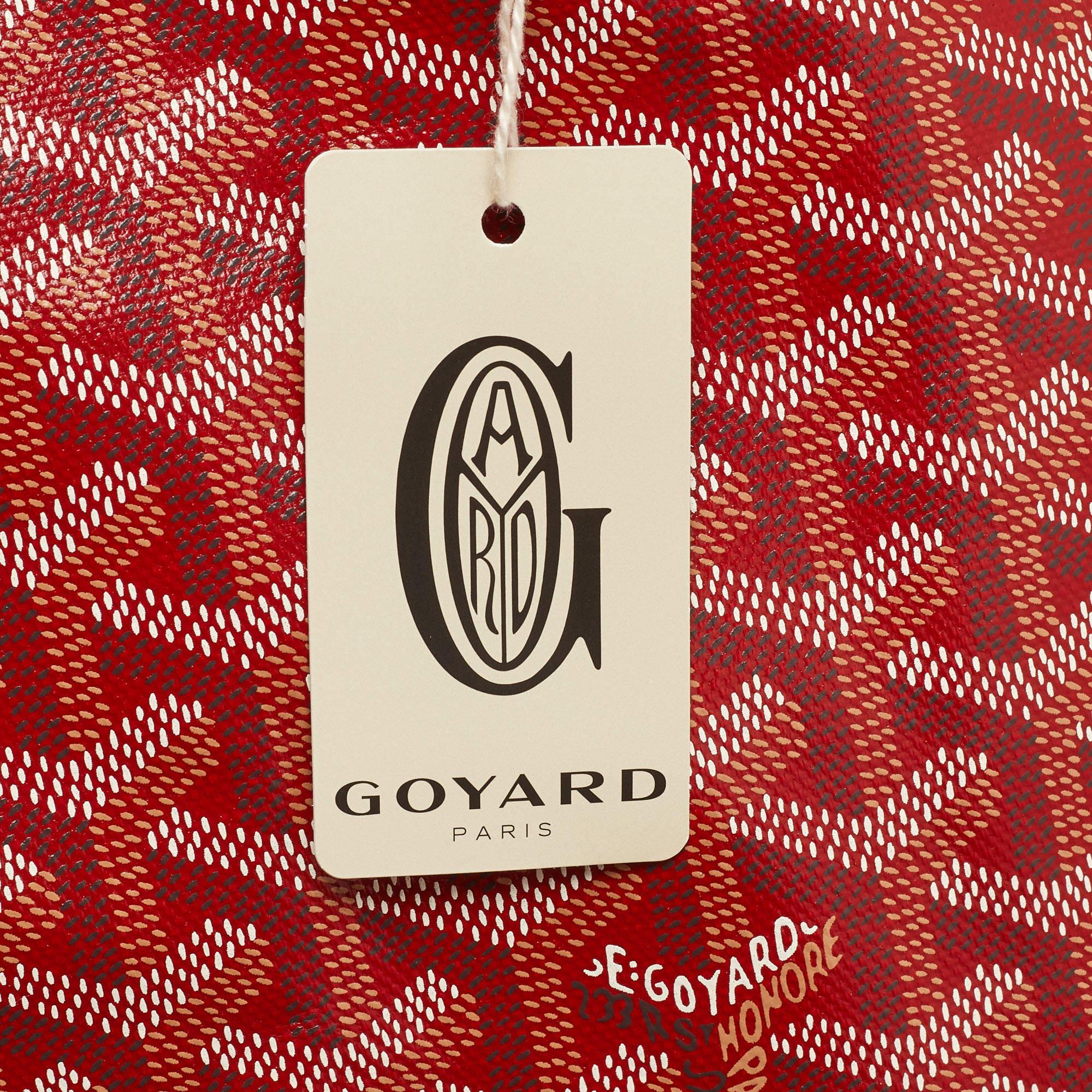 Goyard Fourre-tout Goyardine rouge en toile enduite et cuir Saint Louis GM 7