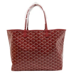 Fourre-tout Goyard rouge en toile et cuir Goyardine Saint Louis PM