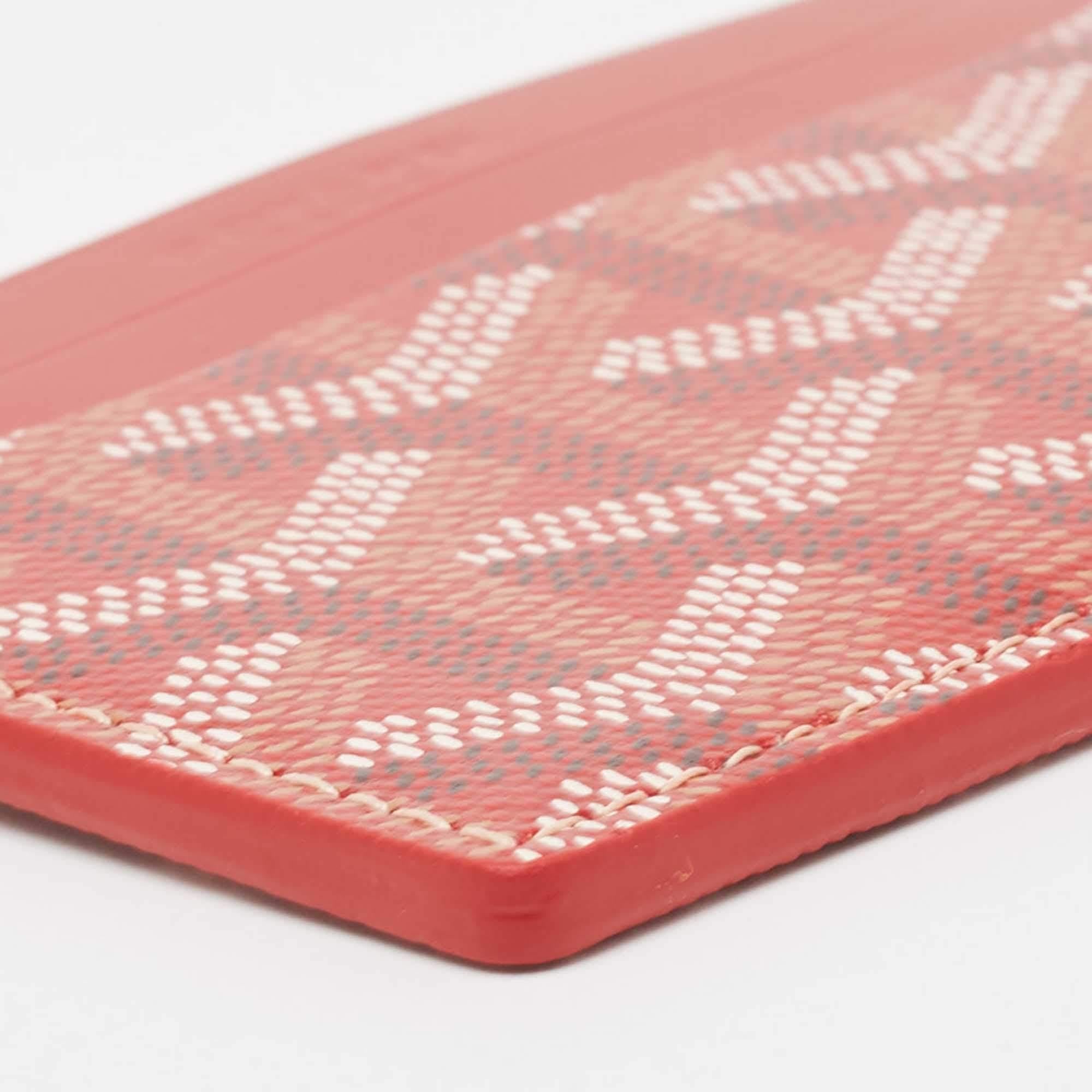 Goyard Roter Goyardine-Kartenhalter aus beschichtetem Segeltuch und Leder Saint Sulpice im Zustand „Neu“ im Angebot in Dubai, Al Qouz 2