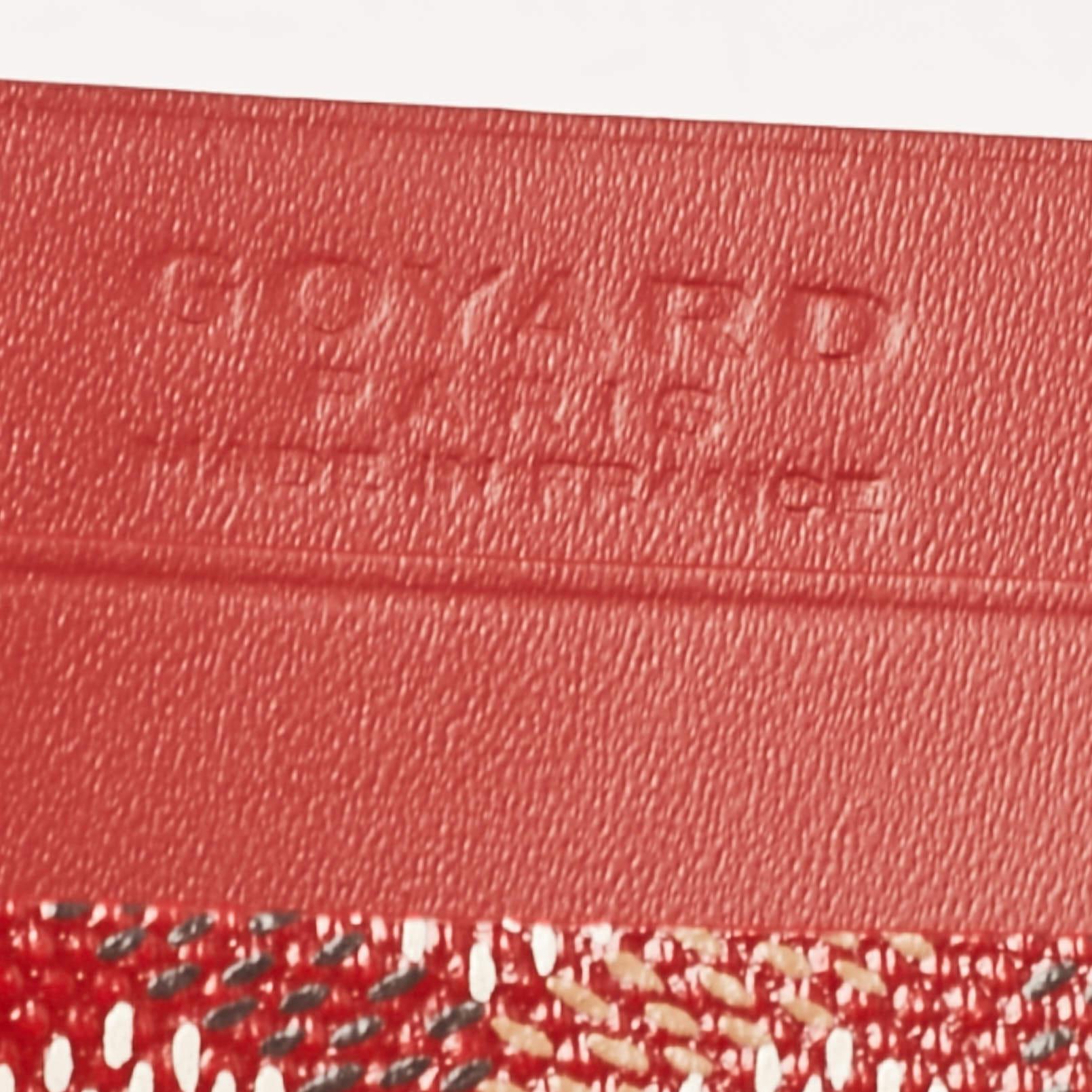 Goyard Red Goyardine Coated Canvas and Leather Saint Sulpice Card Holder For Sale 4