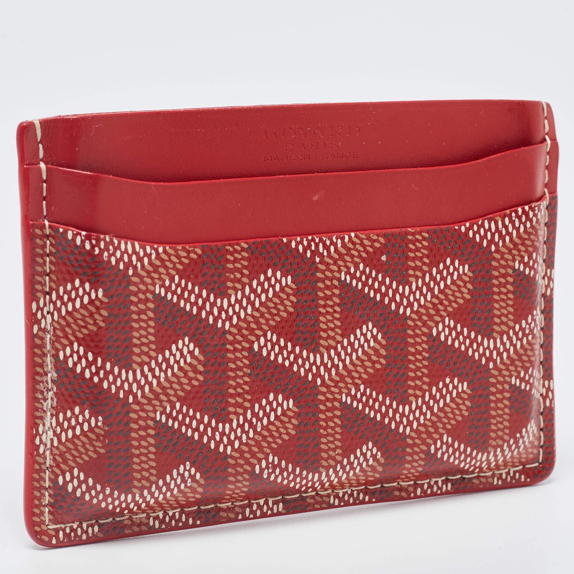 Goyard Red Goyardine Coated Canvas and Leather Saint Sulpice Wallet 1
