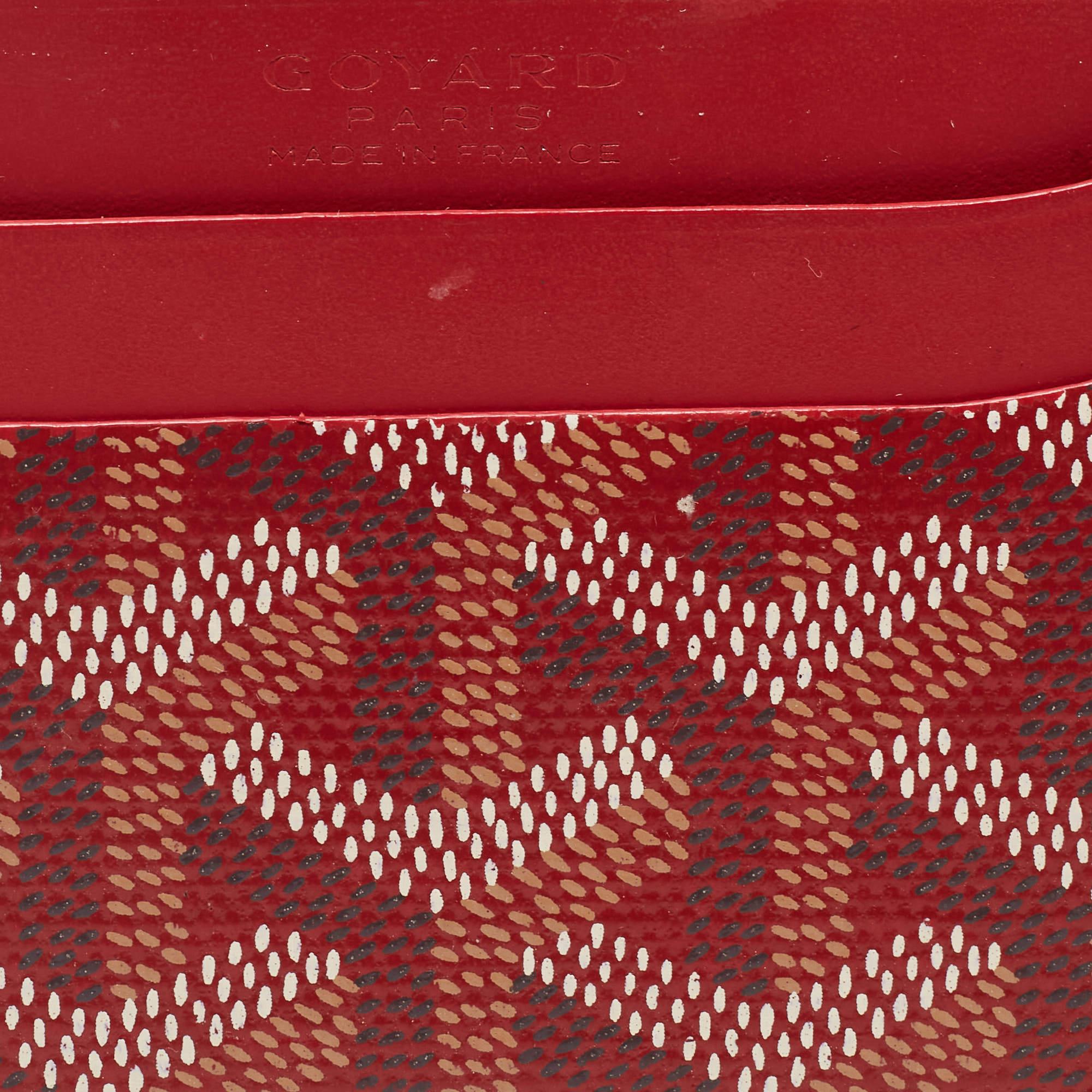 Goyard Red Goyardine Coated Canvas and Leather Saint Sulpice Wallet 2