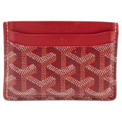 Used Goyard Red Goyardine Coated Canvas and Leather Saint Sulpice Wallet