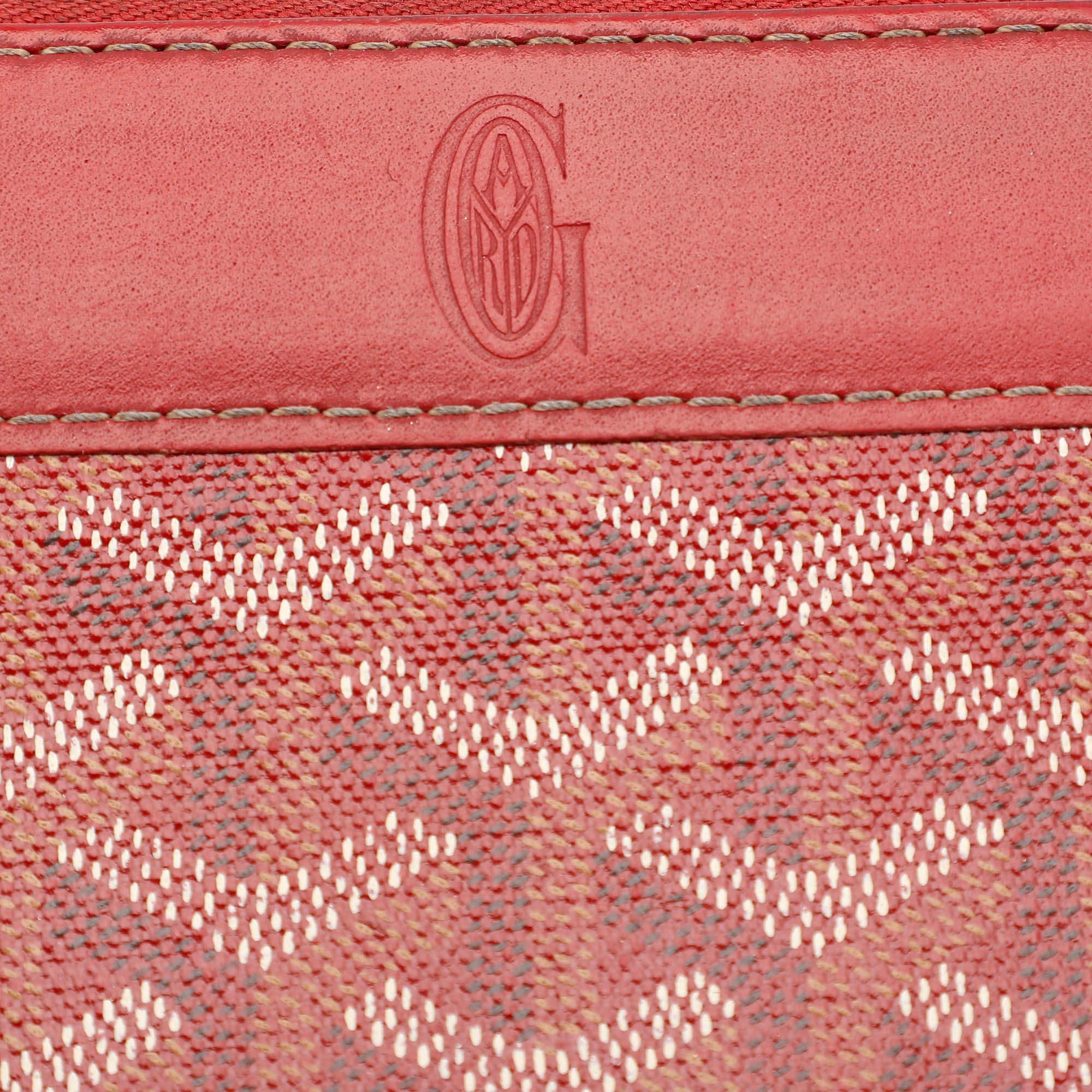 Donna Portafoglio con zip Goyard Red Goyardine Coates Canvas Matignon in vendita