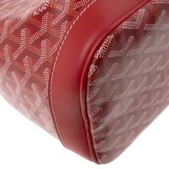 Goyard Rot Goyardine Beschichtetes Segeltuch Petit Flot PM Bucket Bag