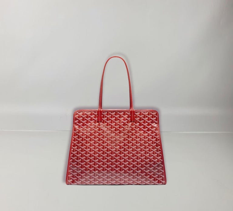Authentic Goyard Hardy Pm Red Sac Tote Bag W/pouch