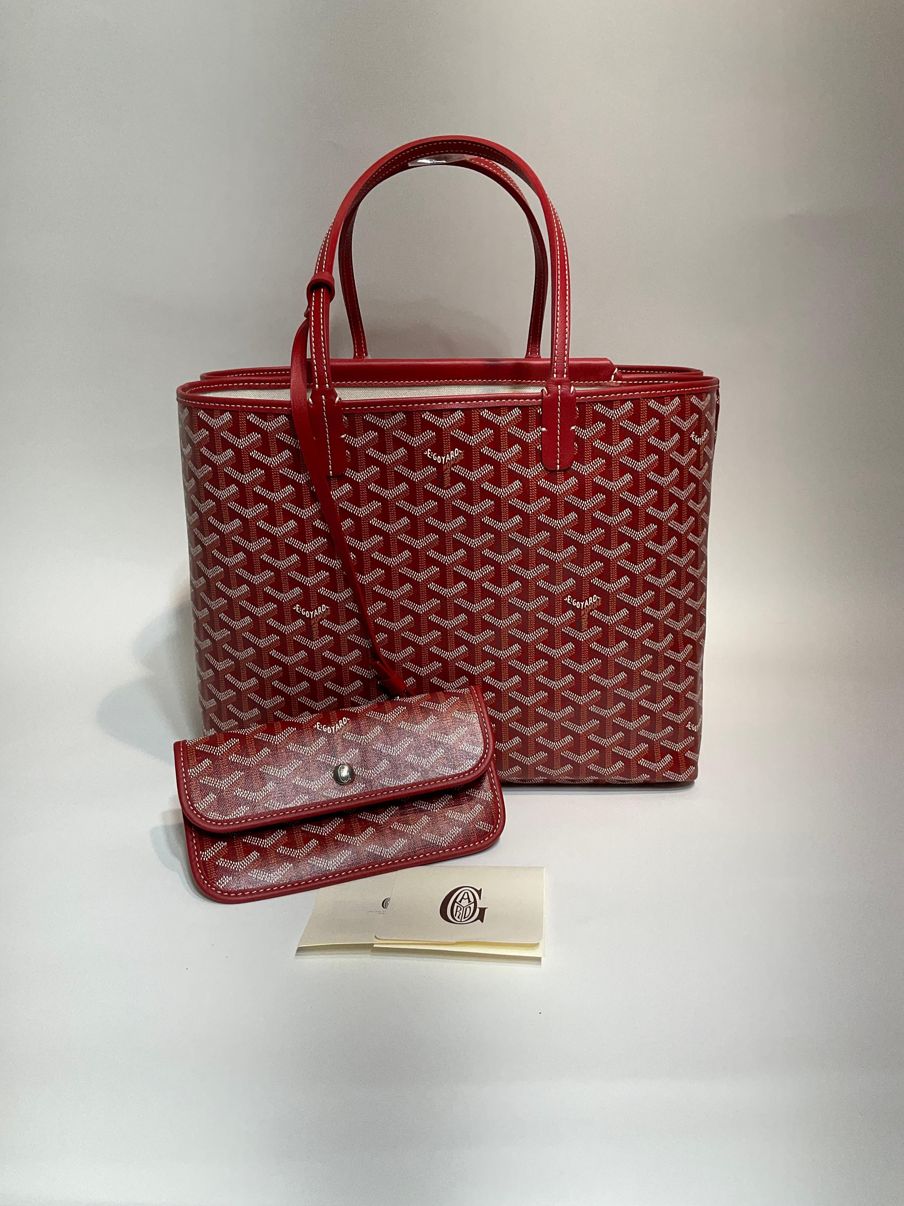 Brown Goyard Red Isabelle PM Tote