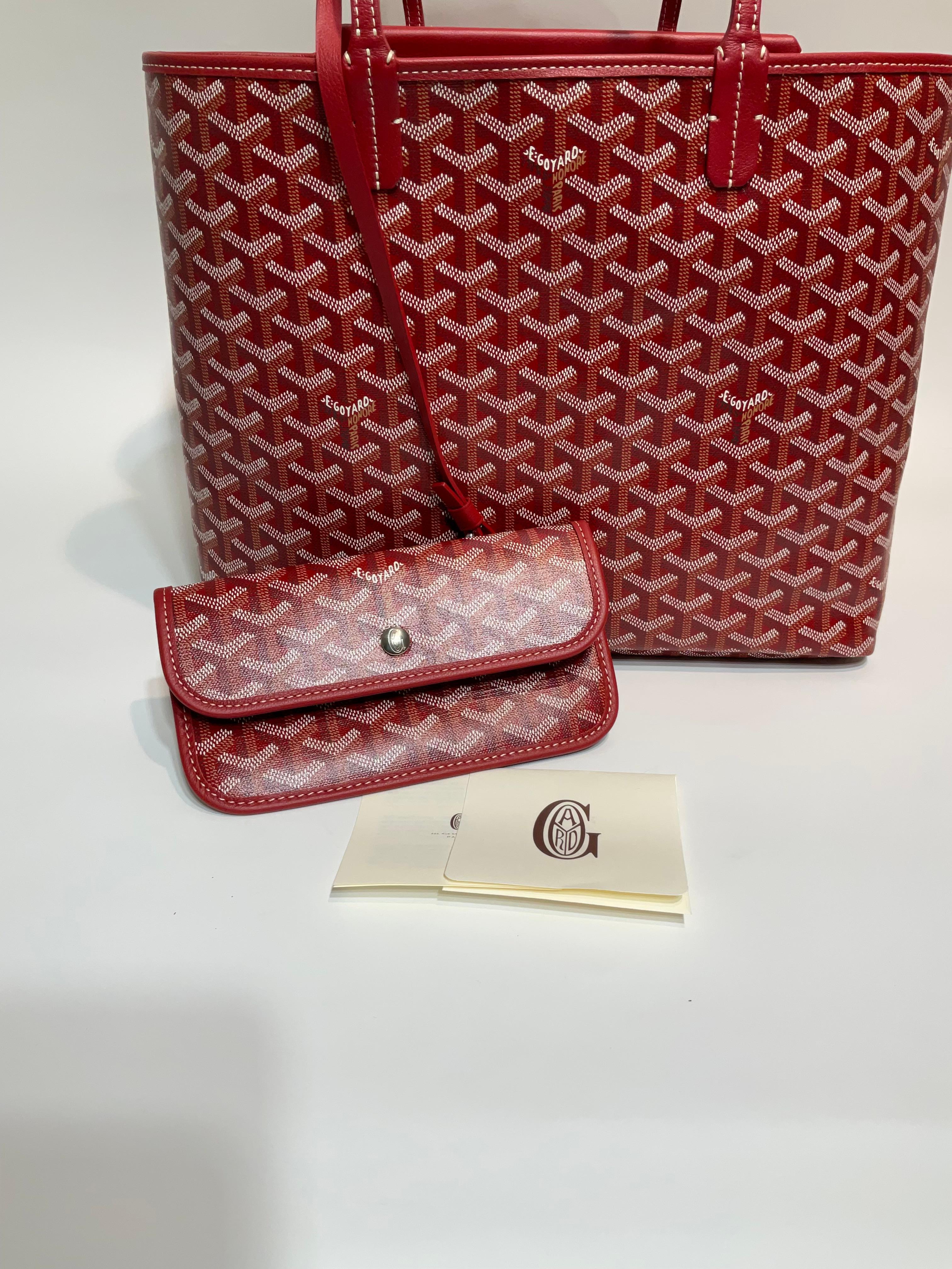 Goyard Red Isabelle PM Tote In Excellent Condition In Palm Beach, FL