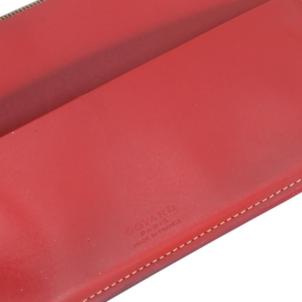 Goyard - Portefeuille international Richelieu à deux volets en toile rouge enduite longue en vente 2