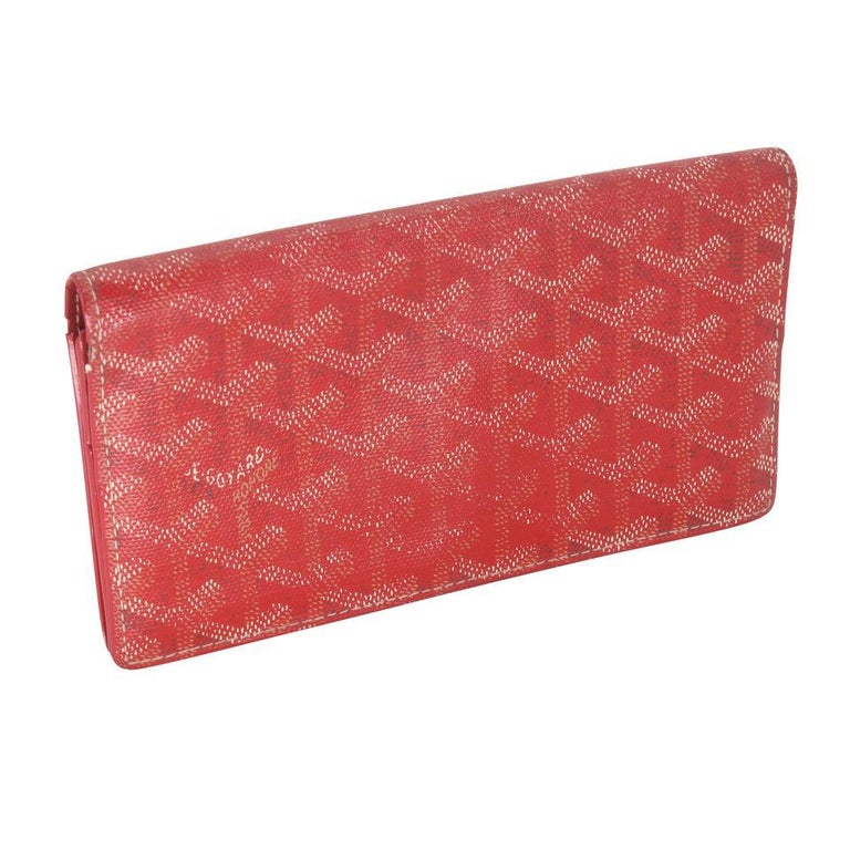Goyard Red Long Coated Canvas Bi-Fold International Richelieu Wallet