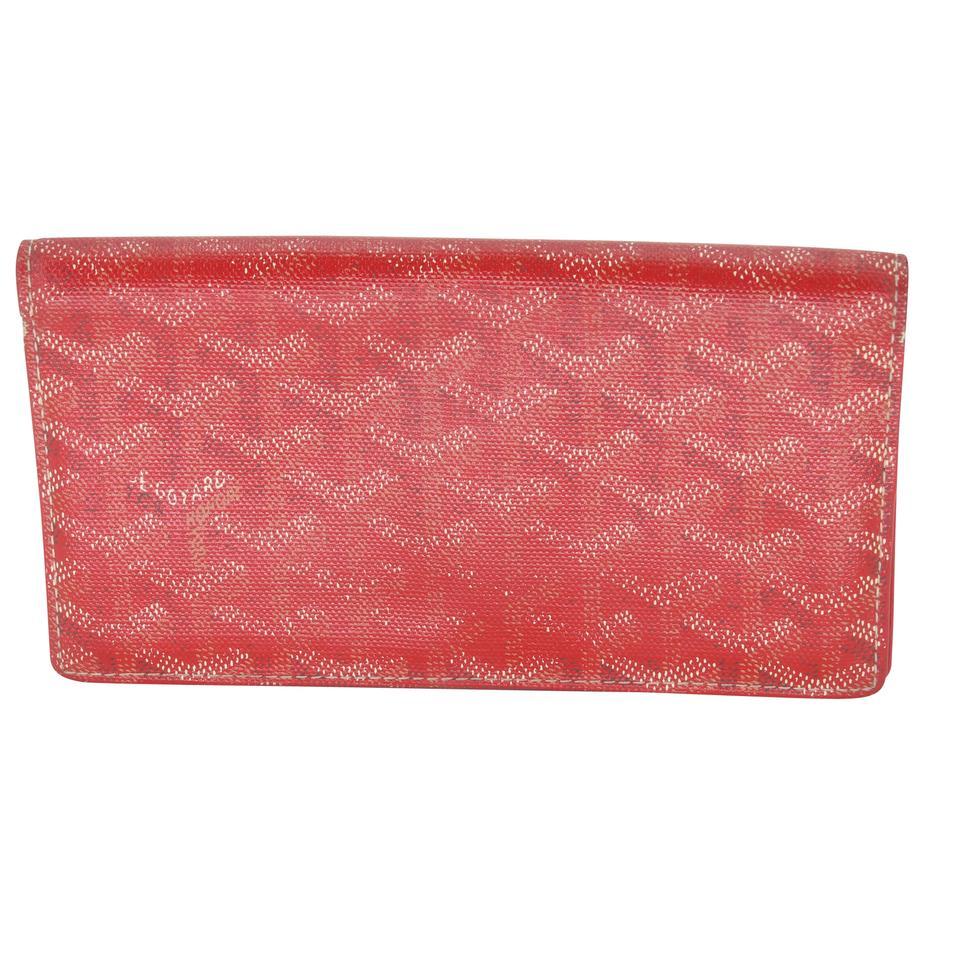 Goyard Red Long Coated Canvas Bi Fold International Richelieu
