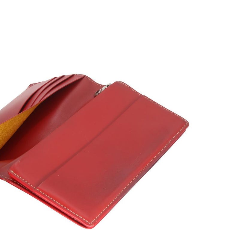 Goyard Red Long Coated Canvas Bi-Fold International Richelieu Wallet For  Sale at 1stDibs