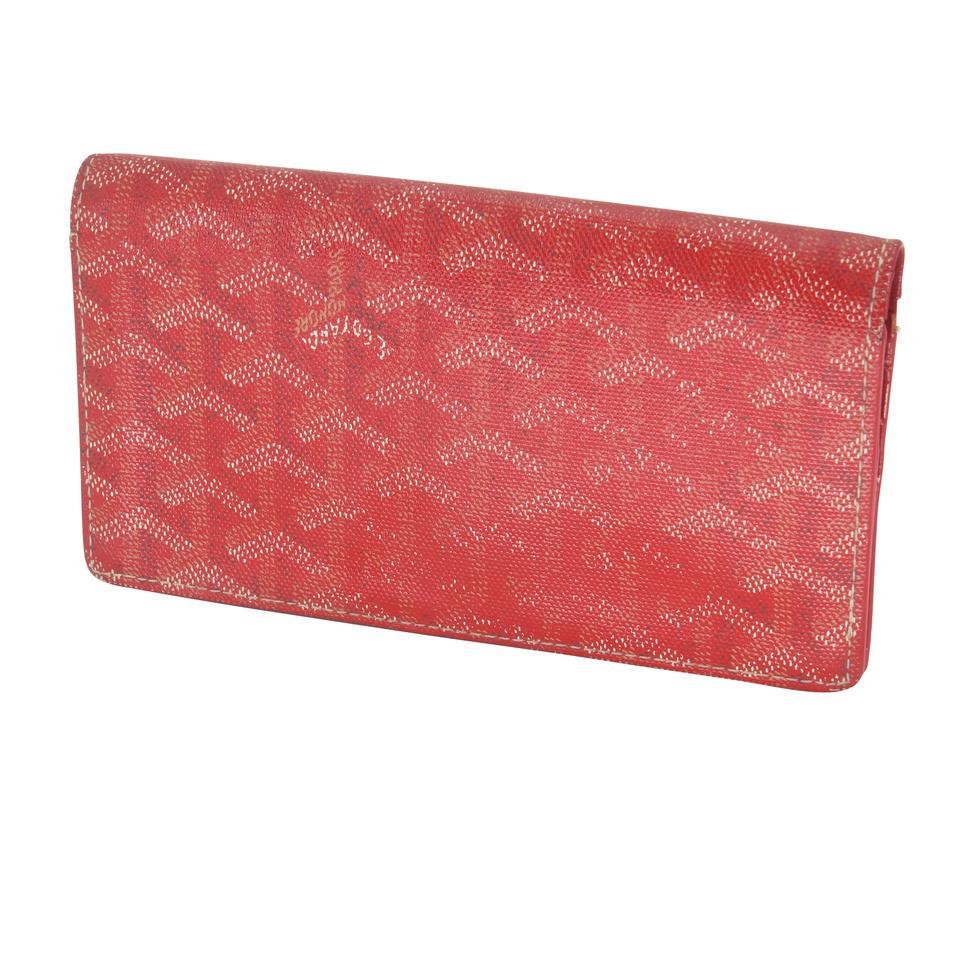 Goyard Red Long Coated Canvas Bi Fold International Richelieu