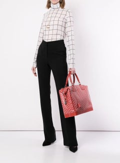 Goyard Red Monogram Canvas Travel Men's Women Carryall Duffle Weekender Tote Bag