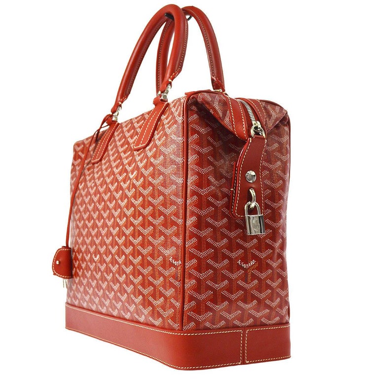 Goyard Saint Leger Red Canvas Foldable Zip Tote Travel Weekend Carry On Bag