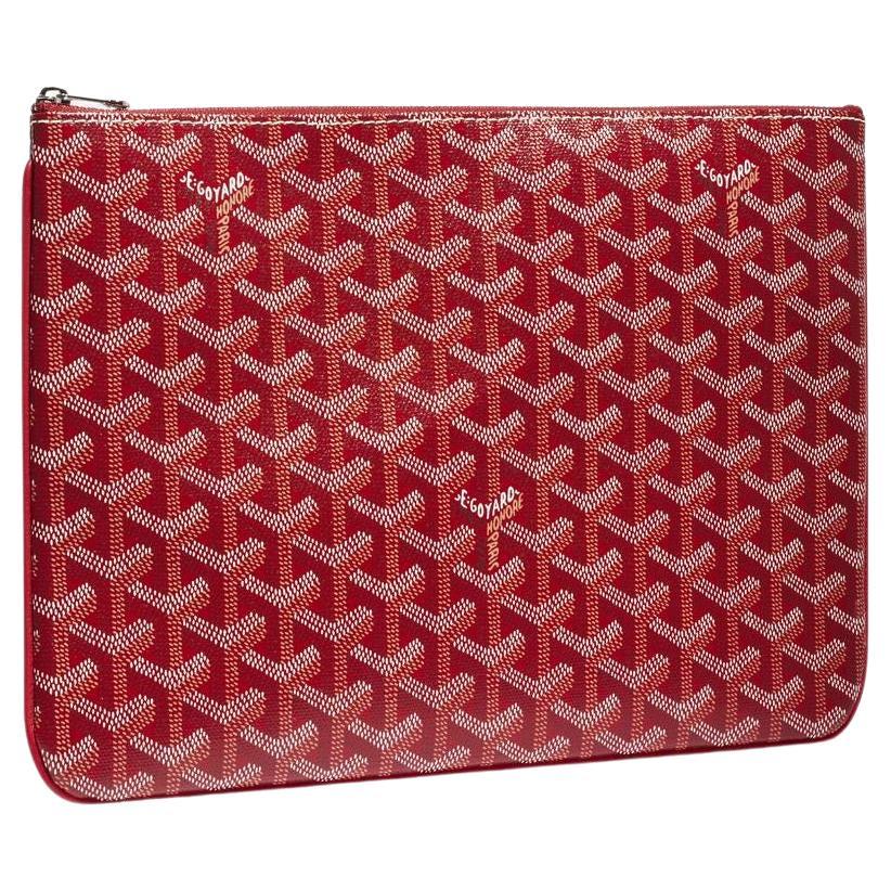 2010 Goyard Red Chevron Coated Canvas Opera Wallet at 1stDibs leather
