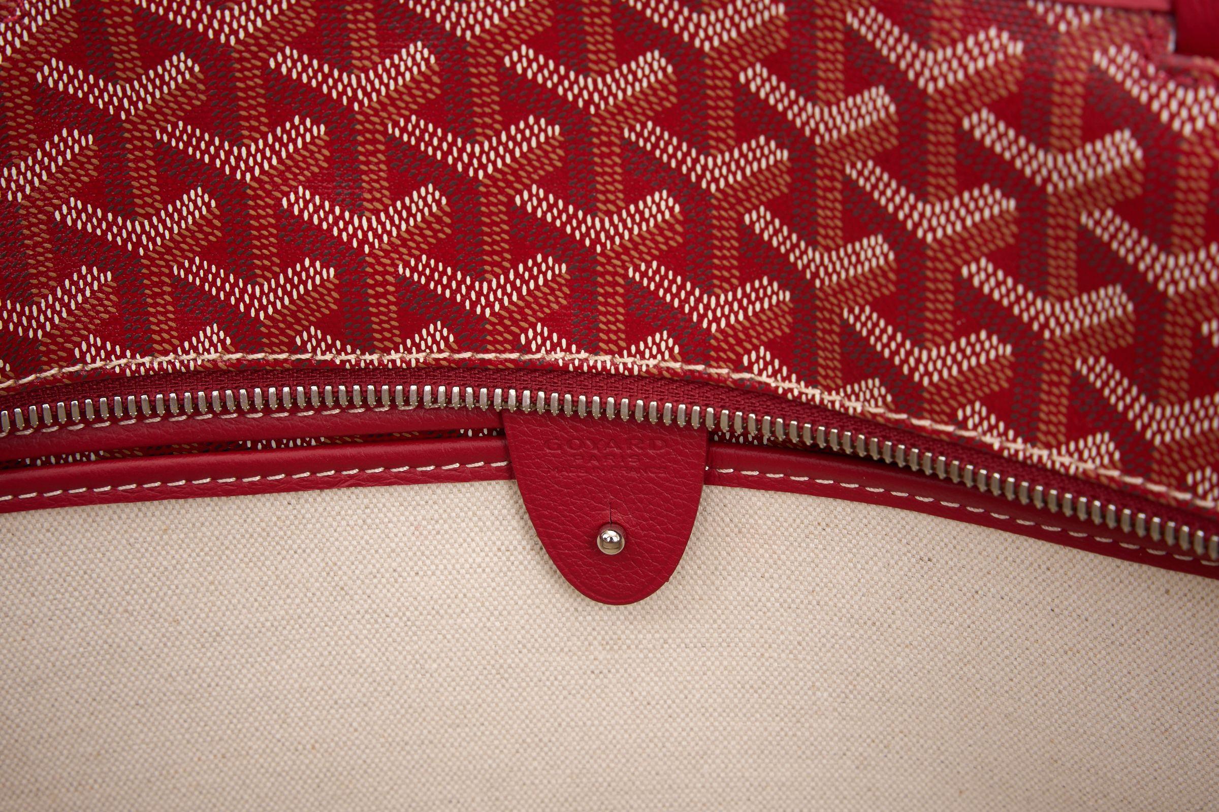 Goyard Red XXL Zipped Shoulder  Tote For Sale 6