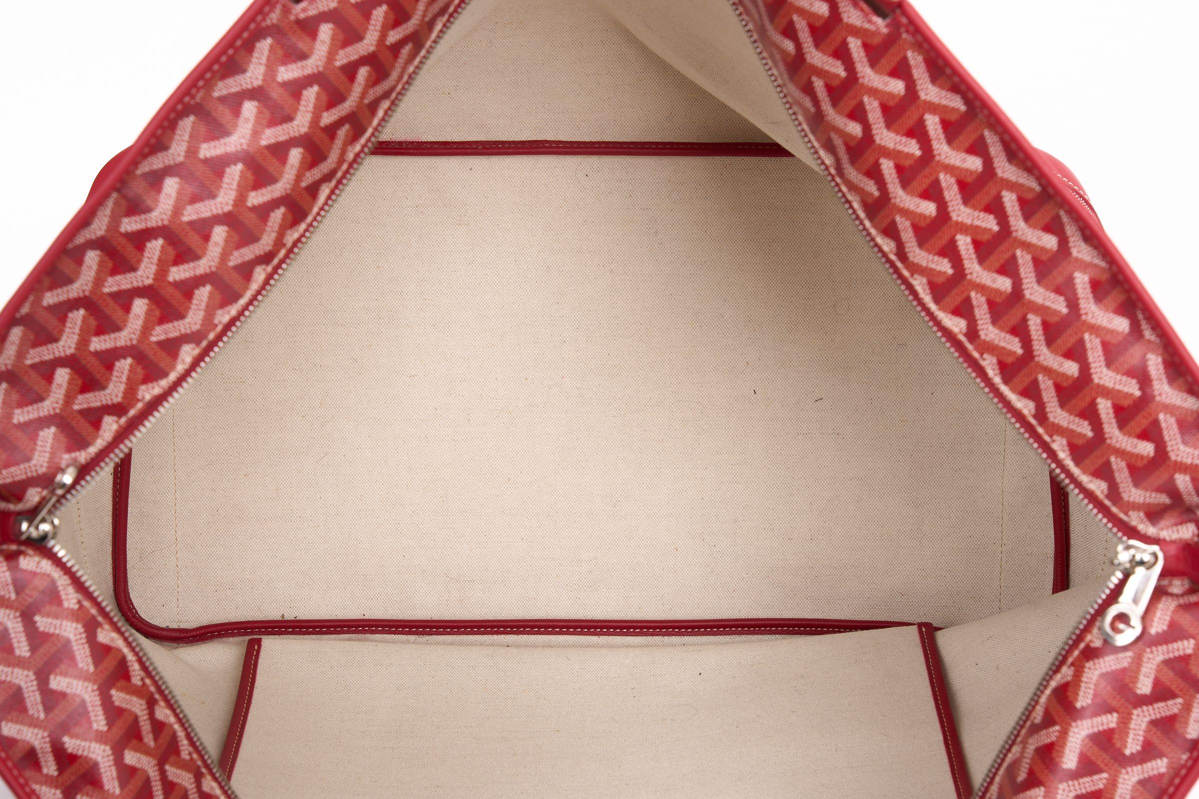 Goyard Red XXL Zipped Shoulder  Tote For Sale 7