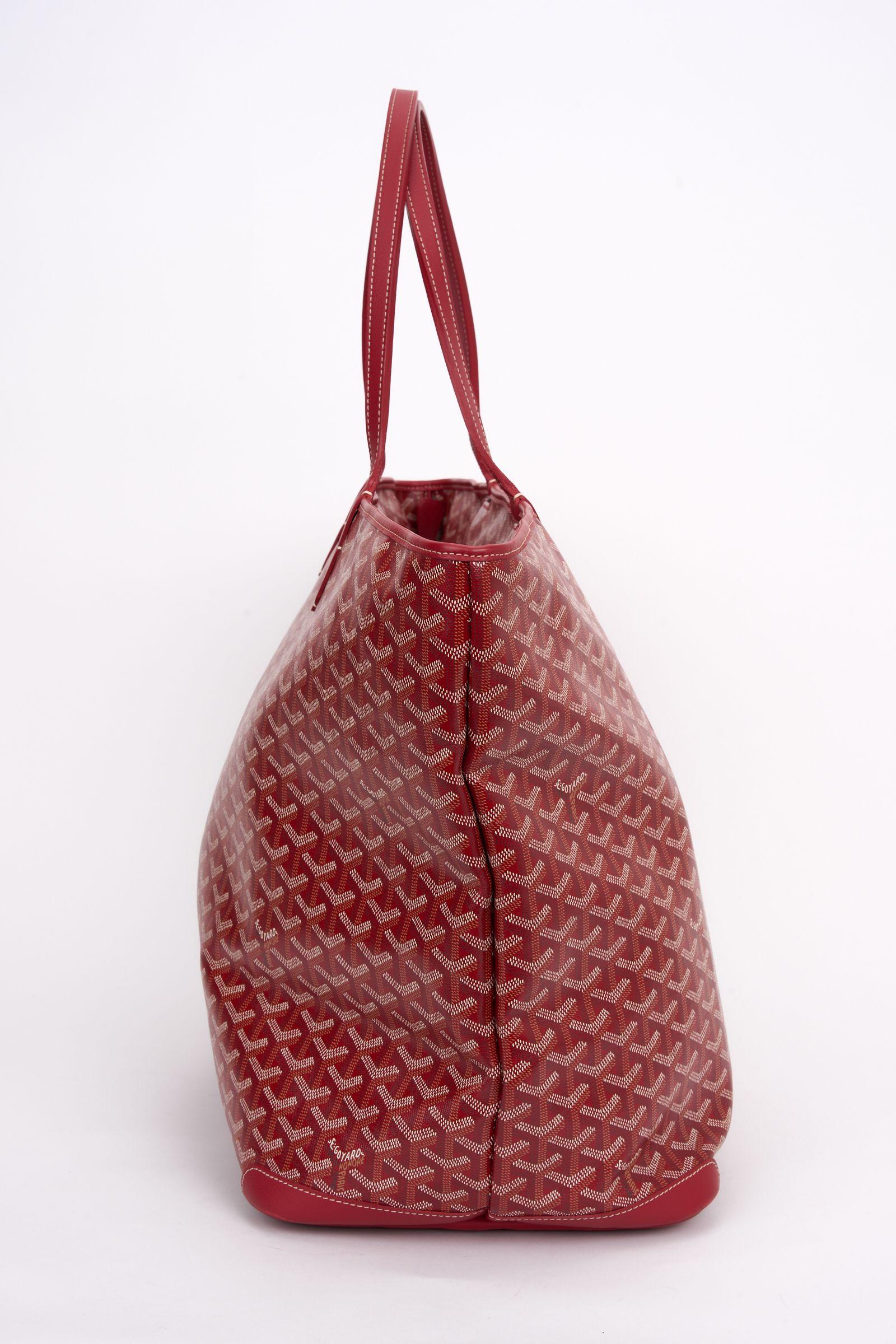Brown Goyard Red XXL Zipped Shoulder  Tote For Sale