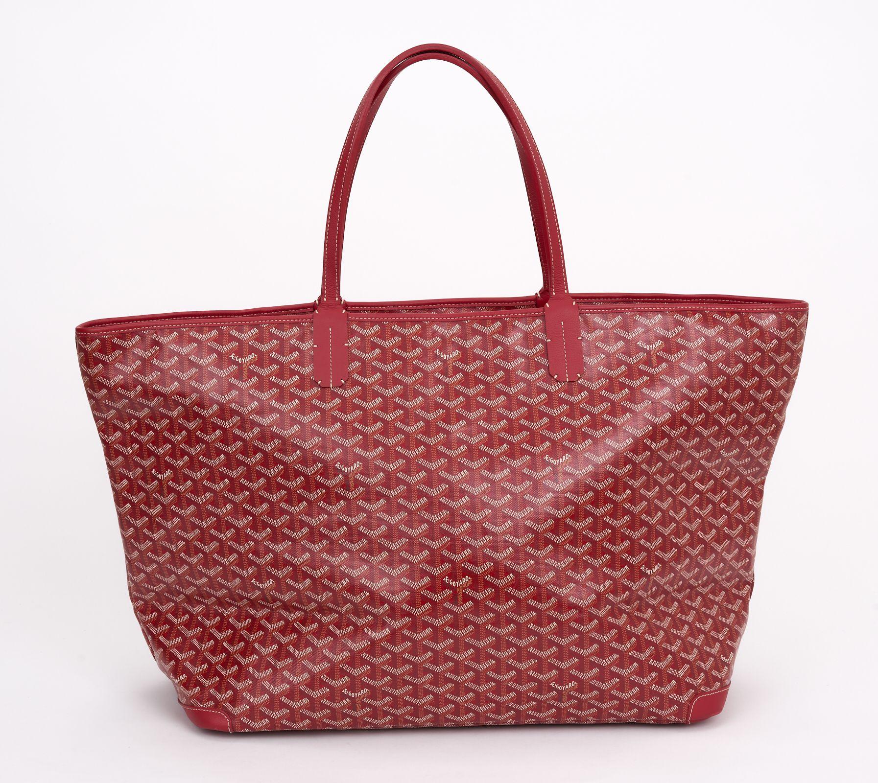 Goyard Red XXL Zipped Shoulder  Tote In Good Condition For Sale In West Hollywood, CA