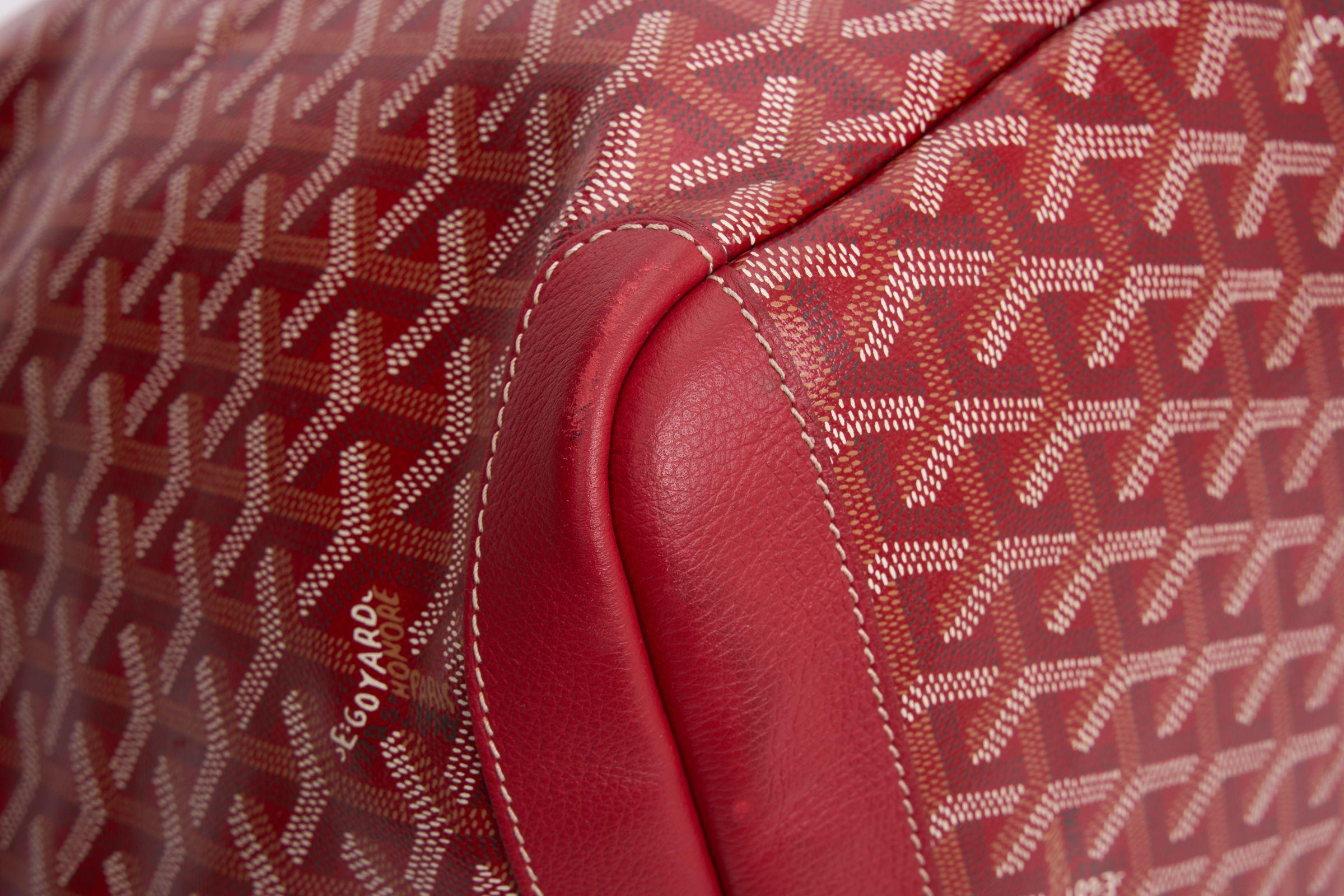 Goyard Red XXL Zipped Shoulder  Tote For Sale 1