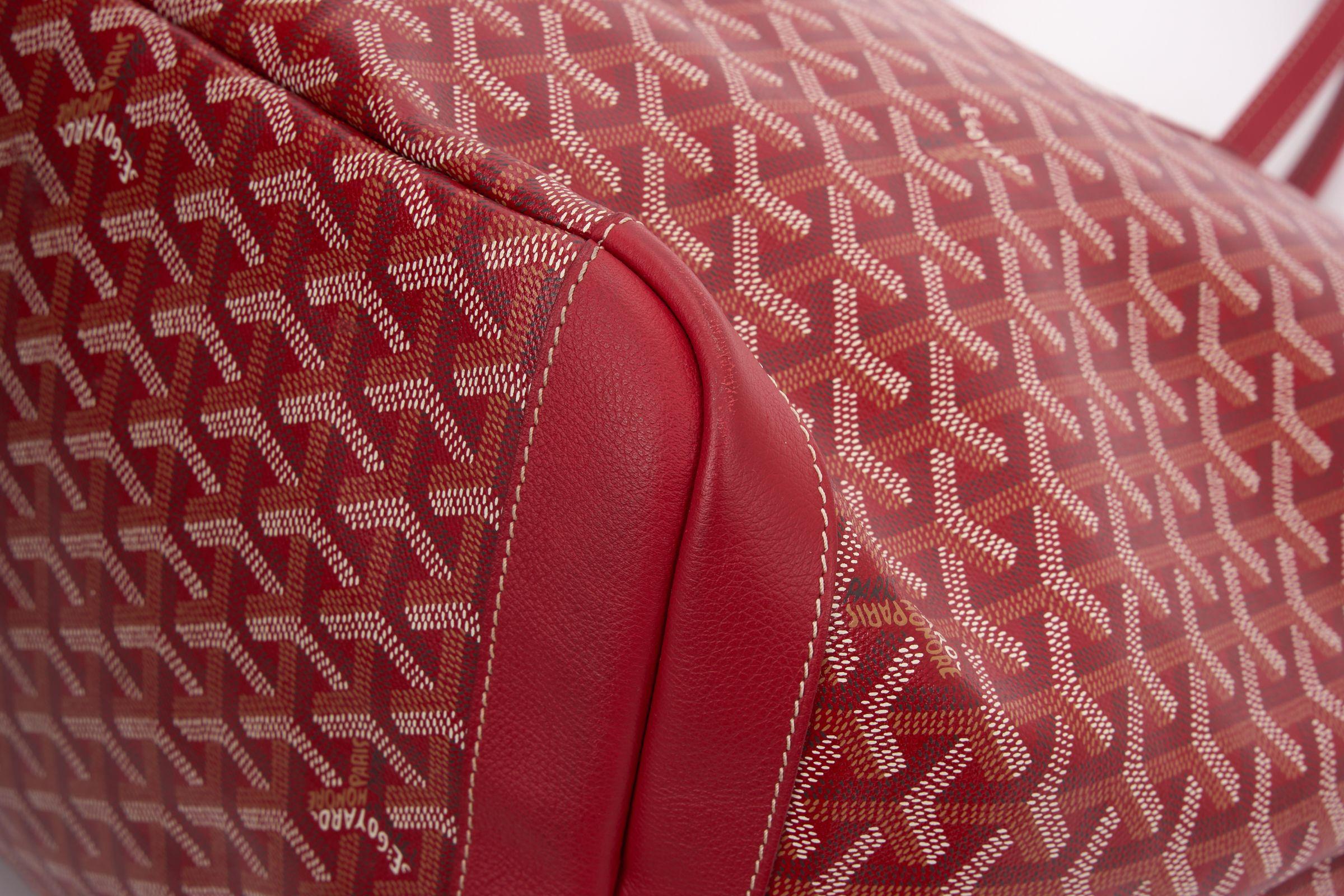 Goyard Red XXL Zipped Shoulder  Tote For Sale 2