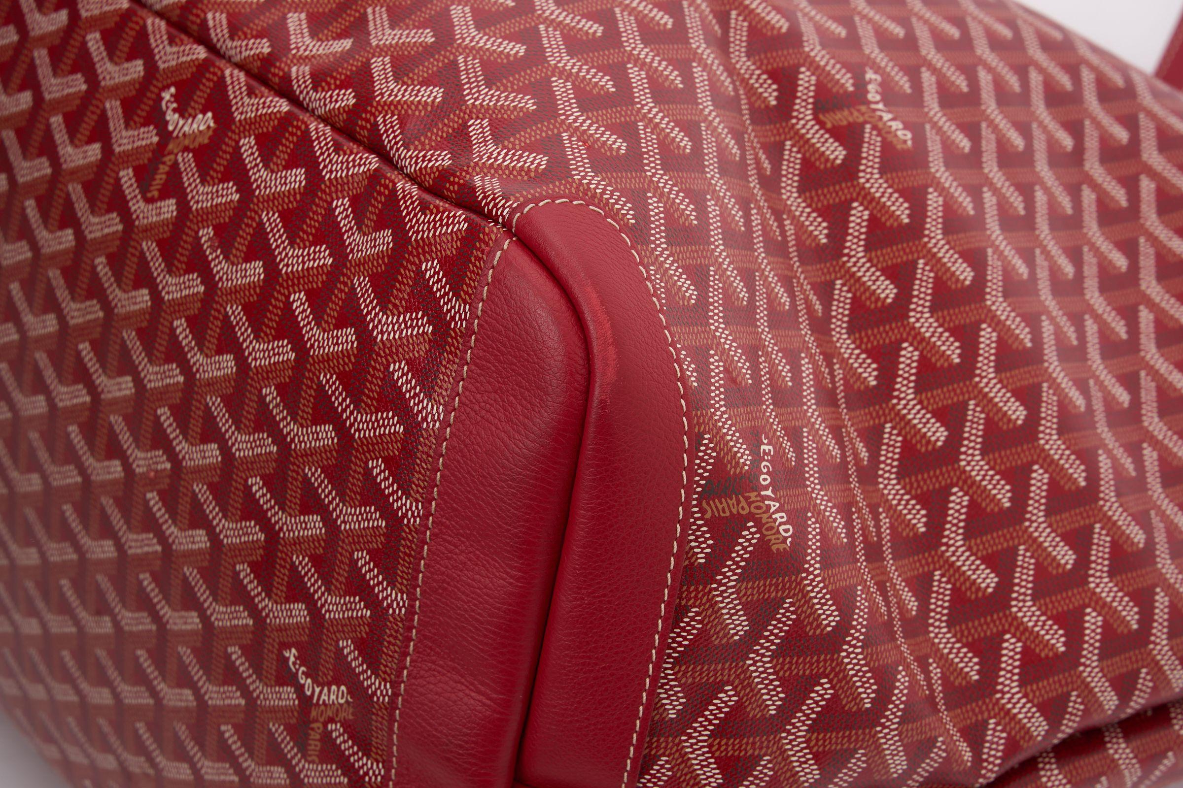 Goyard Red XXL Zipped Shoulder  Tote For Sale 4
