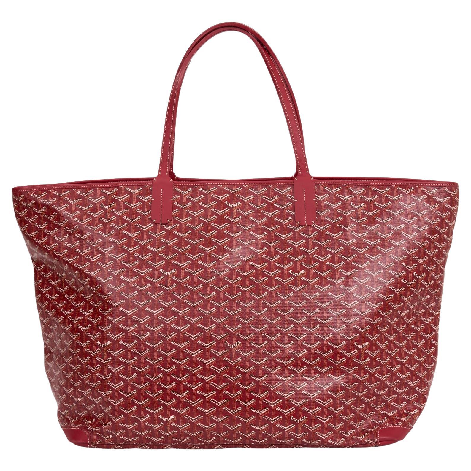 Goyard Red XXL Zipped Shoulder  Tote For Sale