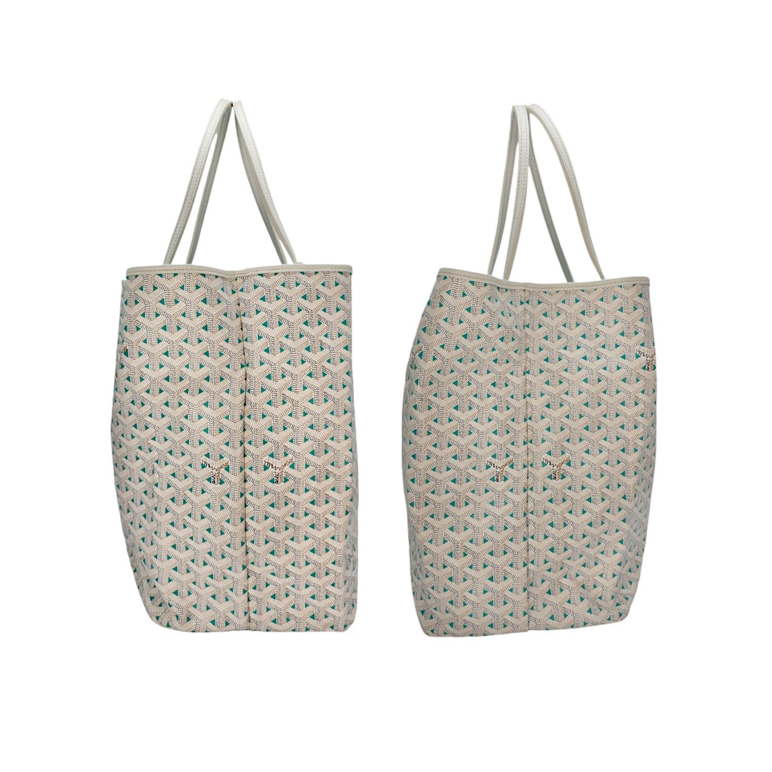 Goyard Reversible Goyardine Saint Louis Claire Voie GM Tote White Opaline In Good Condition In Scottsdale, AZ
