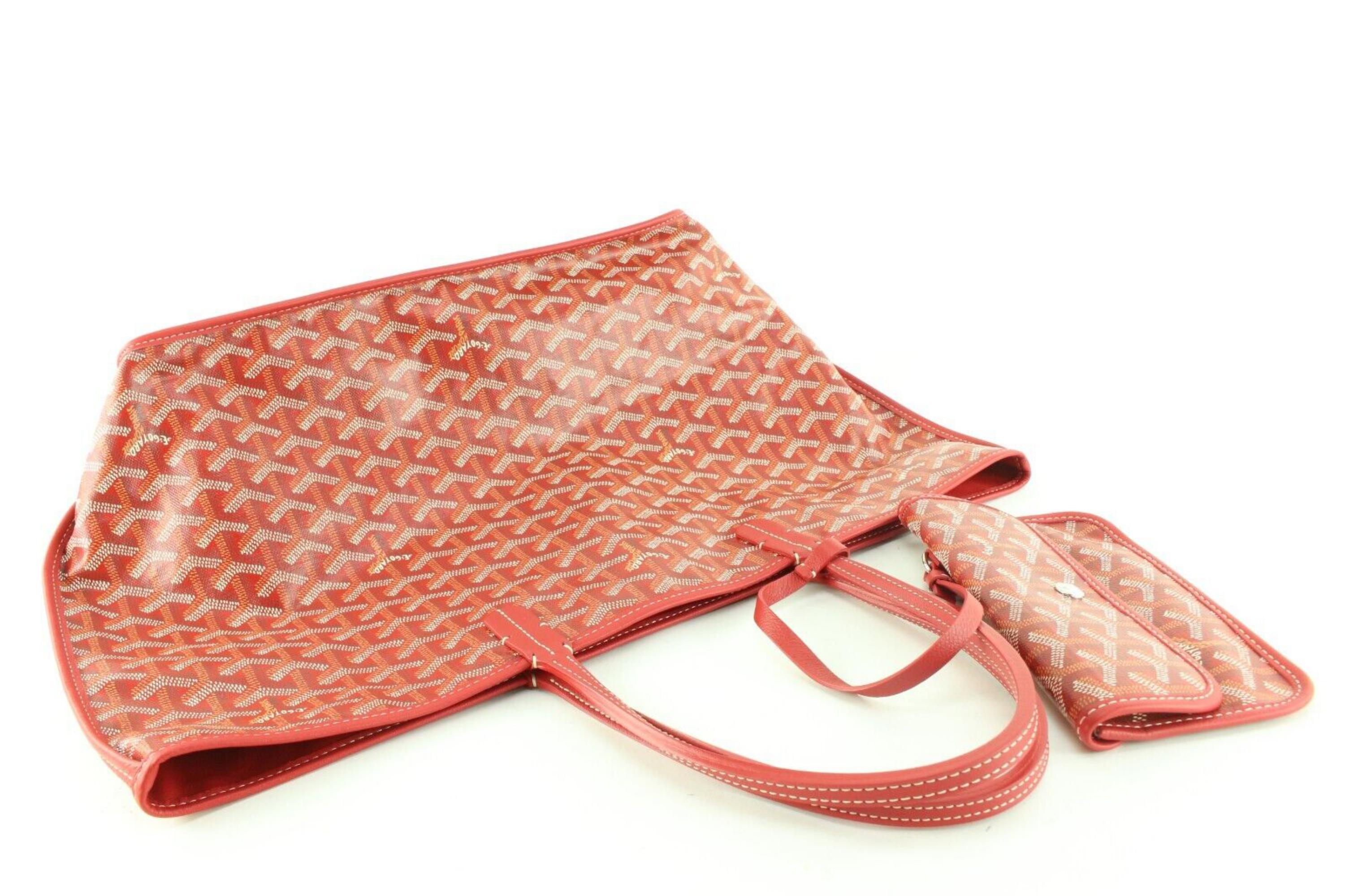 Goyard Reversible Red Chevron Anjou Tote with Pouch 2GY0413C 2